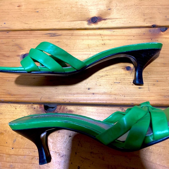 green kitten heels